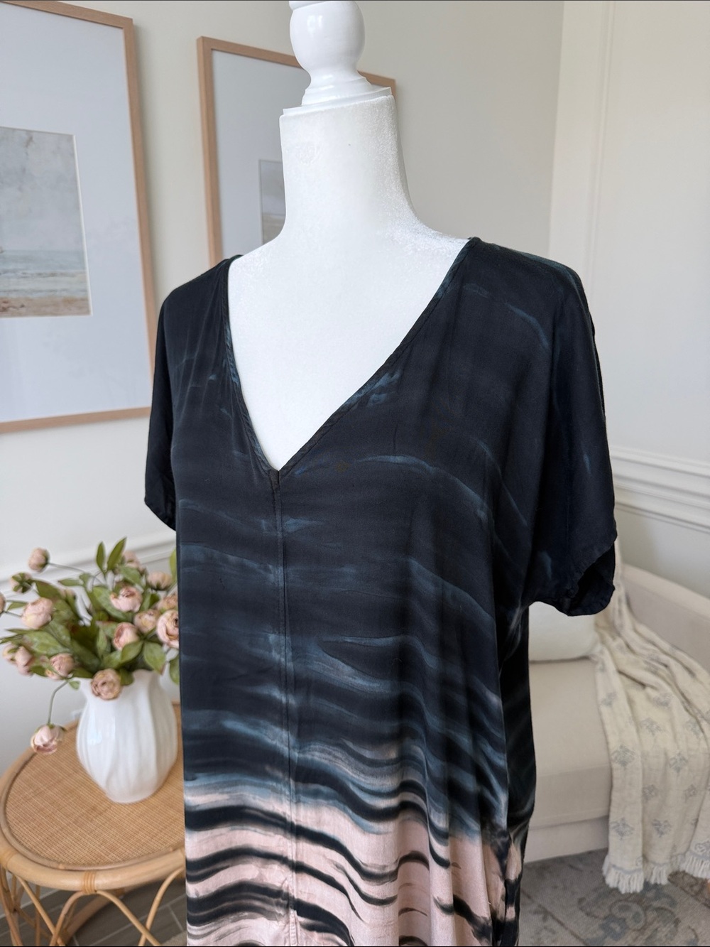 River + Sky Brooklyn Dress Hand Dyed EcoVero Resortwear Coastal Boho M - Picture 4 of 13